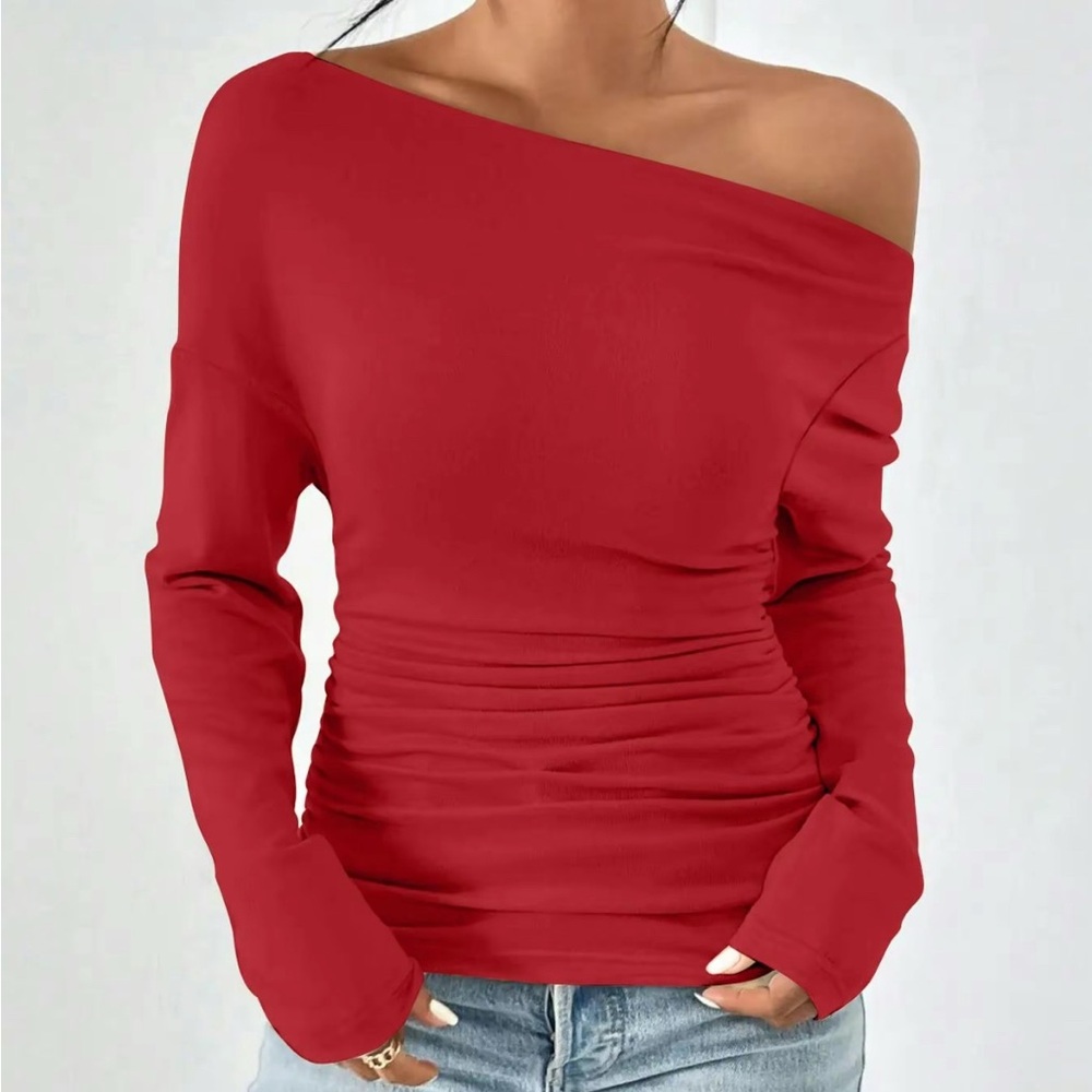 Red Off-Shoulder Top